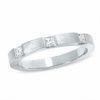 Previously Owned - 0.33 CT. T.W. Princess-Cut Diamond Stackable Band in 14K White Gold