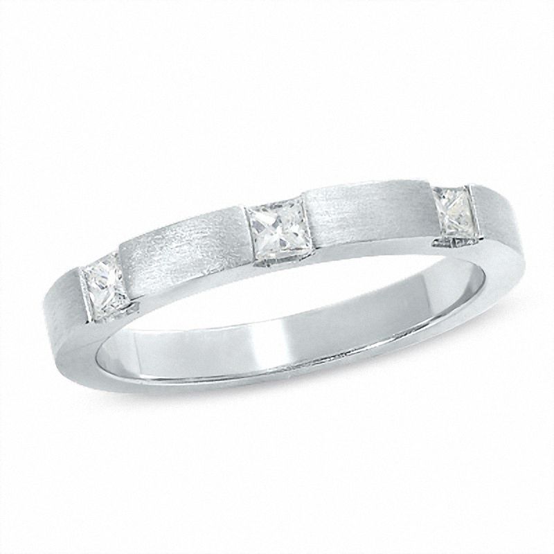 Previously Owned - 0.33 CT. T.W. Princess-Cut Diamond Stackable Band in 14K White Gold|Peoples Jewellers