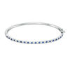 Thumbnail Image 0 of Previously Owned - Alternating Lab-Created Blue and White Sapphire Bangle in Sterling Silver