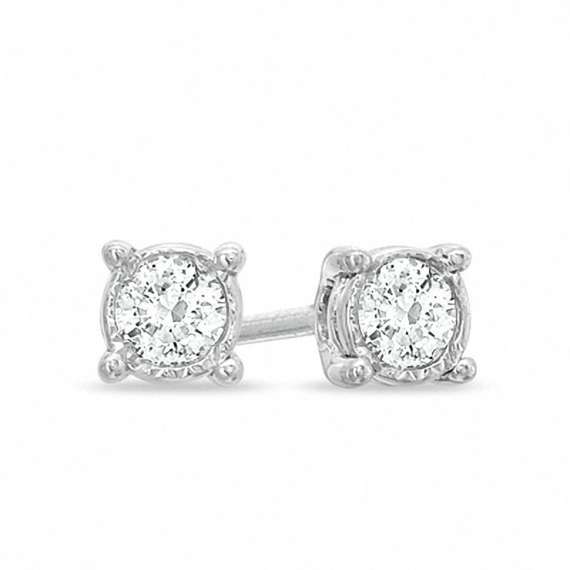 Previously Owned - 0.25 CT. T.W. Diamond Miracle-Set Stud Earrings in 10K White Gold|Peoples Jewellers