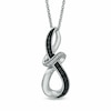 Thumbnail Image 0 of Previously Owned - 0.05 CT. T.W. Enhanced Black and White Diamond Abstract Infinity Pendant in Sterling Silver