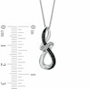 Previously Owned - 0.05 CT. T.W. Enhanced Black and White Diamond Abstract Infinity Pendant in Sterling Silver