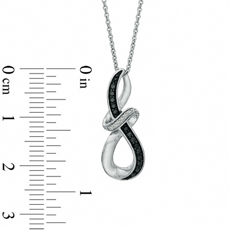 Previously Owned - 0.05 CT. T.W. Enhanced Black and White Diamond Abstract Infinity Pendant in Sterling Silver|Peoples Jewellers