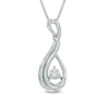 Thumbnail Image 0 of Previously Owned - 0.10 CT. Diamond Abstract Teardrop Pendant in Sterling Silver (I/I2)
