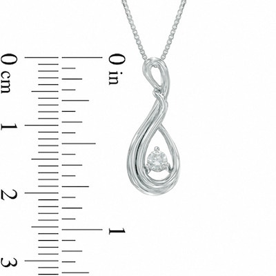 Previously Owned - 0.10 CT. Diamond Abstract Teardrop Pendant in Sterling Silver (I/I2)