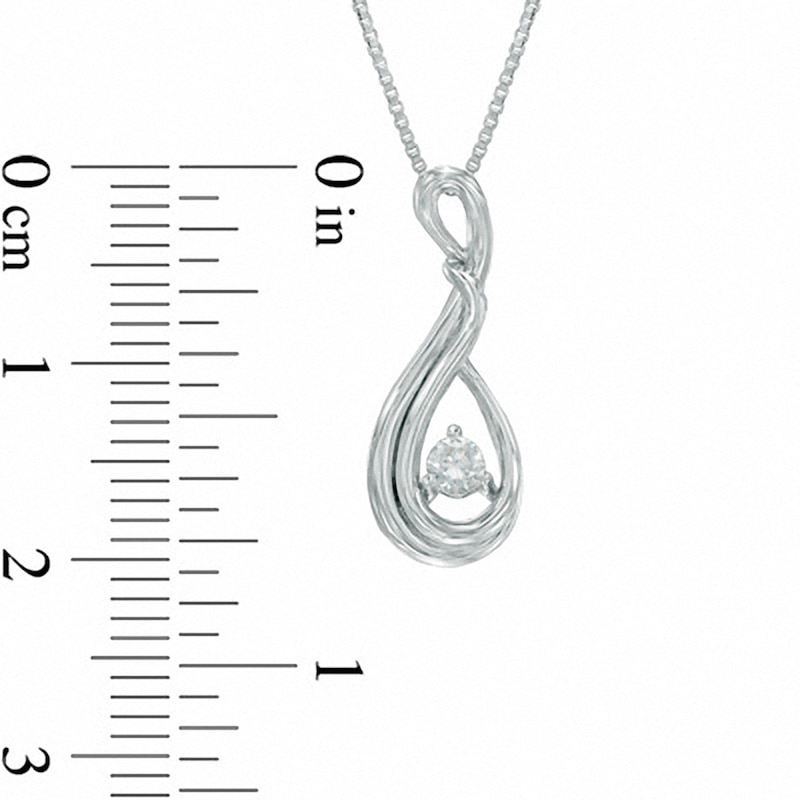Previously Owned - 0.10 CT. Diamond Abstract Teardrop Pendant in Sterling Silver (I/I2)