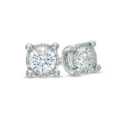 Previously Owned - 0.10 CT. T.W. Diamond Solitaire Stud Earrings in 10K White Gold