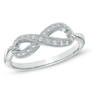 Previously Owned - Lab-Created White Sapphire Infinity Ring in Sterling Silver