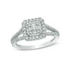 Thumbnail Image 1 of Previously Owned - 0.50 CT. T.W. Baguette and Round Composite Diamond Square Frame Ring in 10K White Gold