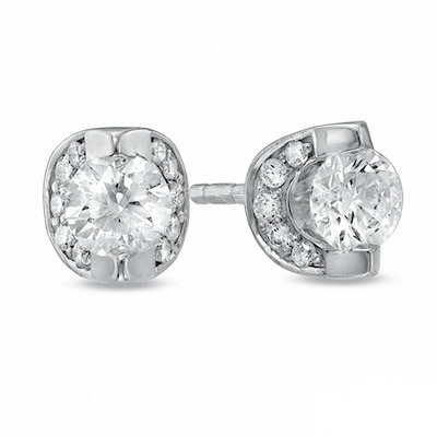 Previously Owned - 0.50 CT. T.W.  Diamond Earrings in 14K White Gold