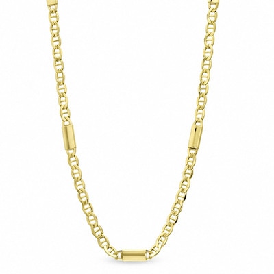 Previously Owned - Men's 5.75mm Mariner Bar Chain Necklace in 10K Gold - 22"