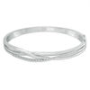 Previously Owned - 0.15 CT. T.W. Diamond Layered Crossover Bangle in Sterling Silver