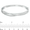 Thumbnail Image 1 of Previously Owned - 0.15 CT. T.W. Diamond Layered Crossover Bangle in Sterling Silver