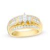 Thumbnail Image 1 of Previously Owned - 1.00 CT. T.W. Marquise Diamond Three Stone Engagement Ring in 14K Gold