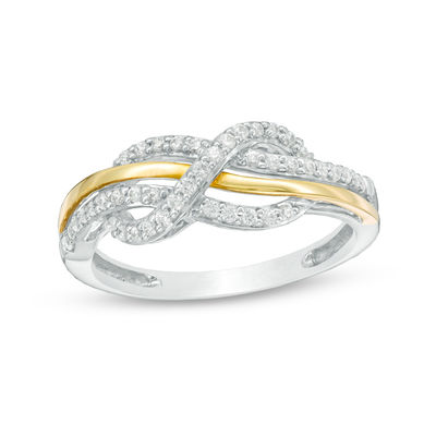 Previously Owned - 0.24 CT. T.W. Diamond Infinity Ring in 10K Two-Tone Gold