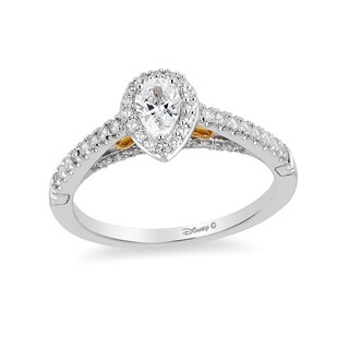 Previously Owned - Enchanted Disney Merida 0.50 CT. T.W. Pear-Shaped Diamond Frame Engagement Ring in 14K Two-Tone Gold