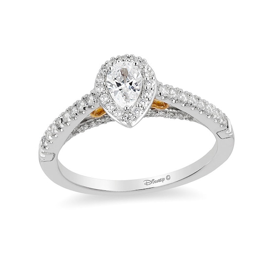 Previously Owned - Enchanted Disney Merida 0.50 CT. T.W. Pear-Shaped Diamond Frame Engagement Ring in 14K Two-Tone Gold