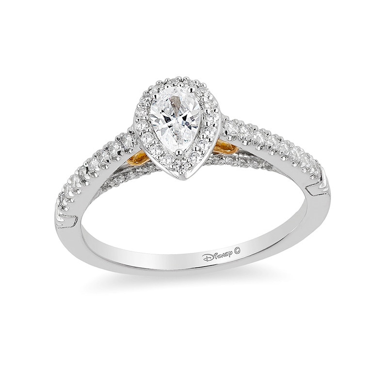 Previously Owned - Enchanted Disney Merida 0.50 CT. T.W. Pear-Shaped Diamond Frame Engagement Ring in 14K Two-Tone Gold|Peoples Jewellers