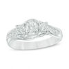 Thumbnail Image 0 of Previously Owned - 1.00 CT. T.W. Diamond Three Stone Crown Engagement Ring in 14K White Gold