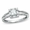 Previously Owned - Princess-Cut Lab-Created White Sapphire Framed Ring in 10K White Gold