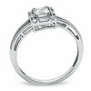 Previously Owned - Princess-Cut Lab-Created White Sapphire Framed Ring in 10K White Gold