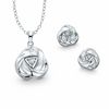 Thumbnail Image 0 of Previously Owned - Diamond Accent Knot Pendant and Earrings Set in Sterling Silver