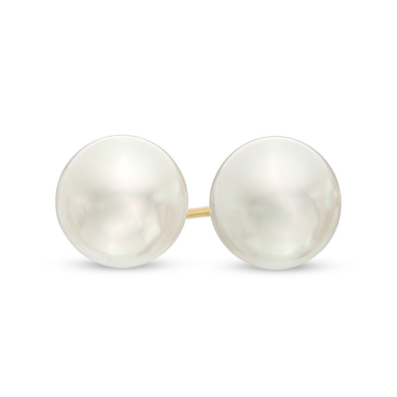 Previously Owned-7.5-8.0mm Akoya Cultured Pearl Stud Earrings in 14K Gold