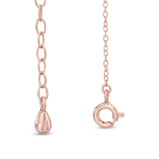 Previously Owned - Lab-Created White Sapphire Bow Lariat Necklace in Sterling Silver with 18K Rose Gold Plate - 18.5"