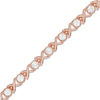 Previously Owned - Lab-Created White Sapphire "XO" Link Bracelet in Sterling Silver with 18K Rose Gold Plate - 7.25"