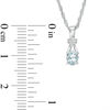 Thumbnail Image 3 of Previously Owned - Oval Aquamarine and Diamond Accent Collar Pendant and Ring Set in Sterling Silver