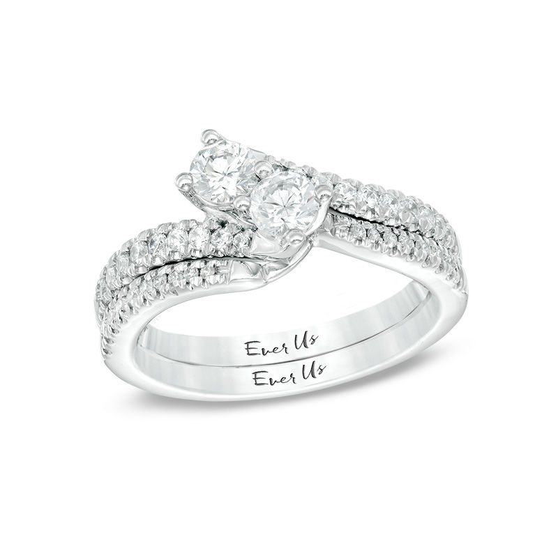 Main Image 3 of Previously Owned - Ever Us™ 0.12 CT. T.W. Diamond Contour Band in 14K White Gold