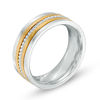 Previously Owned - Men's 8.0mm Rope Comfort Fit Wedding Band in 14K Two-Tone Gold