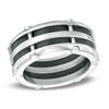 Thumbnail Image 0 of Previously Owned - Men's 10.0mm Riveted Comfort Fit Wedding Band in Two-Tone Stainless Steel