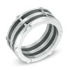 Thumbnail Image 1 of Previously Owned - Men's 10.0mm Riveted Comfort Fit Wedding Band in Two-Tone Stainless Steel