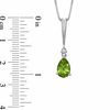 Previously Owned - Pear-Shaped Peridot and Diamond Accent Pendant and Earrings Set in Sterling Silver