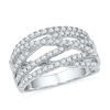 Thumbnail Image 0 of Previously Owned - 0.63 CT. T.W. Diamond Multi-Row Crossover Ring in 10K White Gold