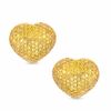 Thumbnail Image 0 of Previously Owned - 0.46 CT. T.W. Enhanced Yellow Diamond Heart Stud Earrings in 10K Two-Tone Gold