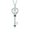 Previously Owned - Open Hearts by Jane Seymour™ 0.065 CT. T.W. Black Diamond Pendant in Sterling Silver