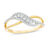 Previously Owned - 0.25 CT. T.W. Diamond Layered Crossover Ring in 10K Gold