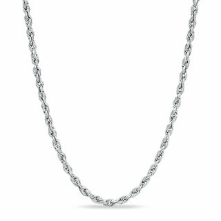 Previously Owned - 2.5mm Glitter Rope Chain Necklace in Hollow 10K White Gold - 18"