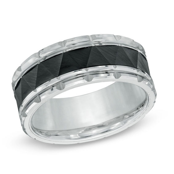 Previously Owned - Men's Triton 9.0mm Comfort Fit Wedding Band in Two-Tone Tungsten