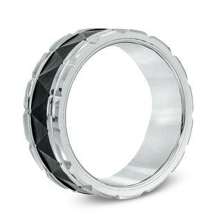 Previously Owned - Men's Triton 9.0mm Comfort Fit Wedding Band in Two-Tone Tungsten