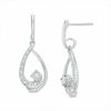 Previously Owned - 0.065 CT. T.W. Diamond Cradle Drop Earrings in Sterling Silver