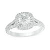 Thumbnail Image 0 of Previously Owned - 1.00 CT. T.W.   Diamond Double Cushion Frame Engagement Ring in Platinum (H/VS2)