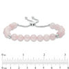 Thumbnail Image 1 of Previously Owned - 8.0mm Rose Quartz and Polished Bead Bolo Bracelet in Sterling Silver - 9.0"