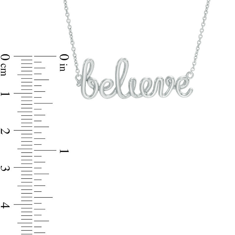 Previously Owned - Cursive "believe" Necklace in Sterling Silver - 17.5"|Peoples Jewellers