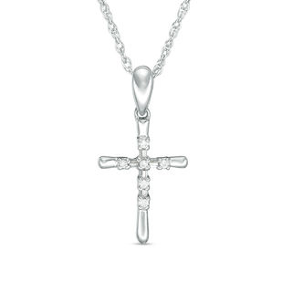 Previously Owned - Diamond Accent Cross Pendant in 10K White Gold