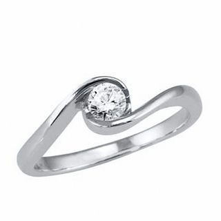 Previously Owned - Sirena™ 0.13 CT. Diamond Solitaire Ring in 10K White Gold