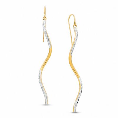 Previously Owned - OroMagnifico™ Corkscrew Diamond-Cut Earrings in 14K Gold over Sterling Silver