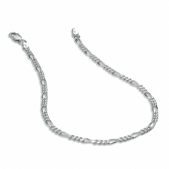 Previously Owned - Men's 7.0mm Figaro Chain Bracelet in Sterling Silver - 8.5"